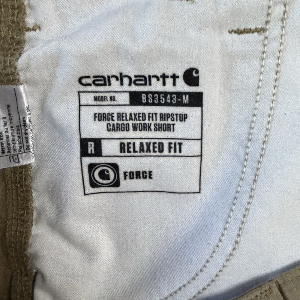 Carhartt Men's Size 42 Tan Force Relaxed Fit Ripstop Cargo Work Short BS3543-M - Picture 12 of 15